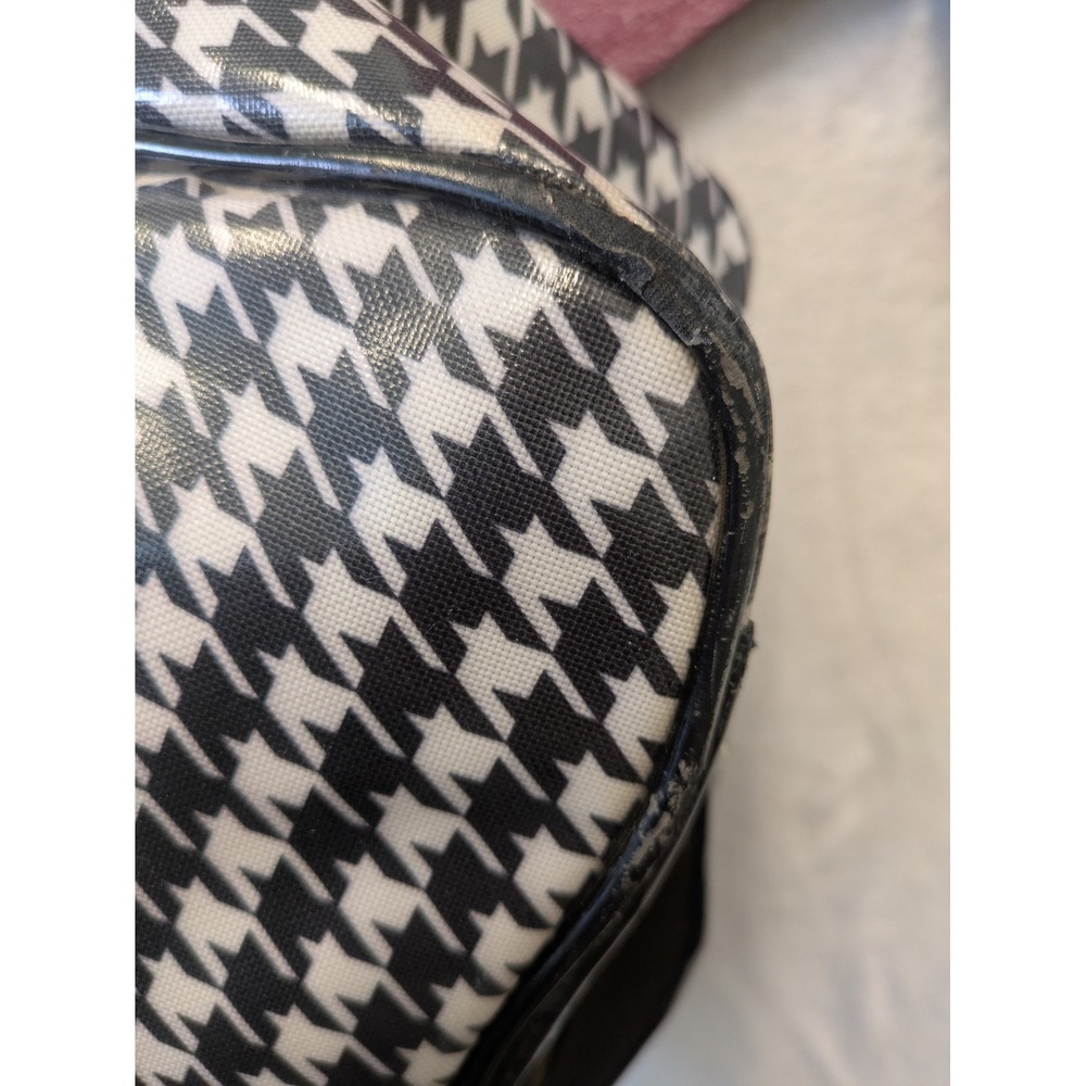 Ellen Tracy Houndstooth Travel Weekender Bag Black and White 20x14 - Picture 10 of 10